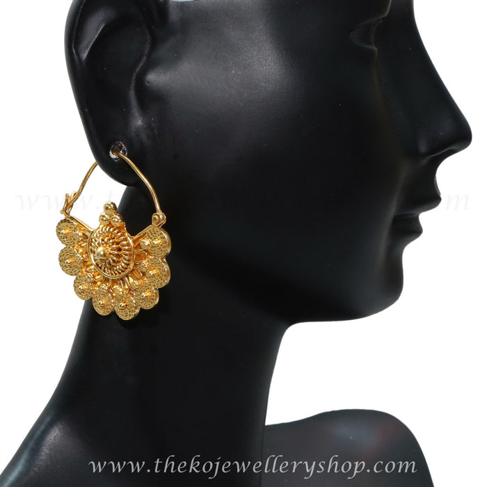 traditional south indian hoop earrings silver gold plating 