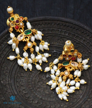 The Prati Silver Navratna Earrings