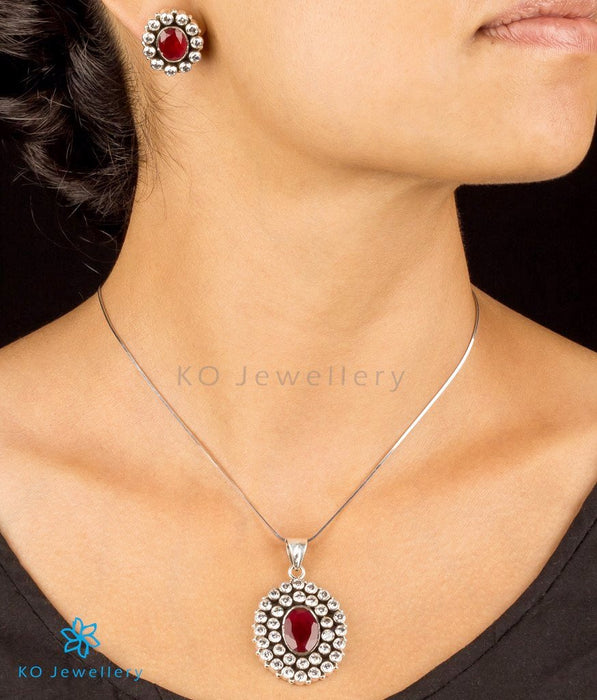 Large ethnic pendant set genuine stone jewellery online
