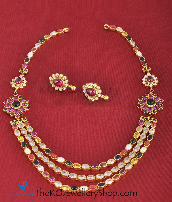 The Sujati Silver Navaratna Necklace