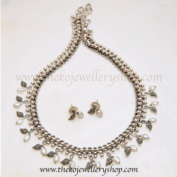 Marcasite silver necklace for women shop online
