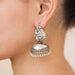 pure silver jhumkas with peacock design for women