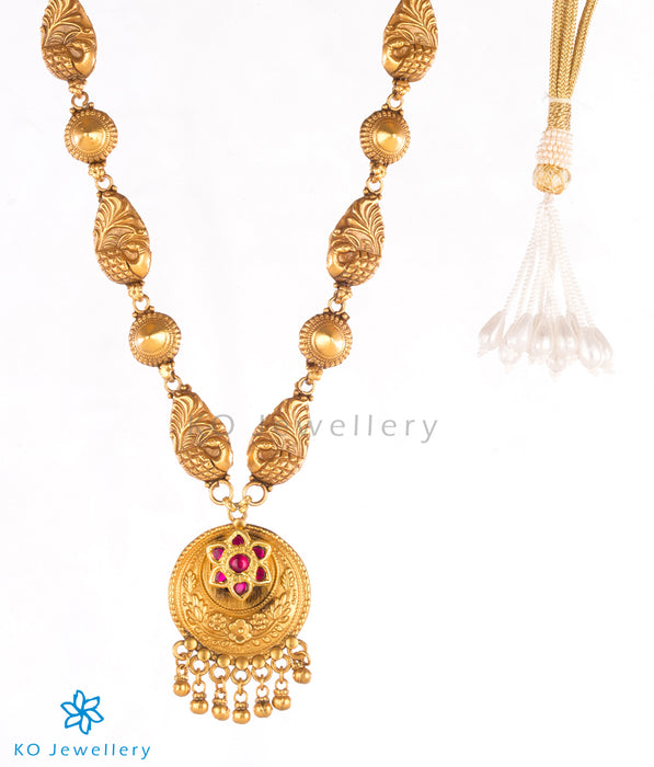 Handcrafted, 24-karat gold plated long necklace 