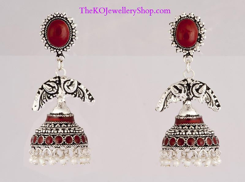 The Antique Silver Jhumka - KO Jewellery