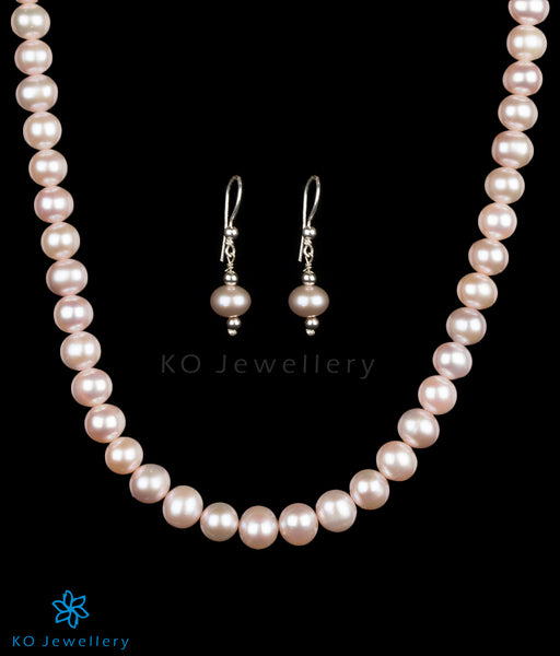 Original pearl silver long necklace