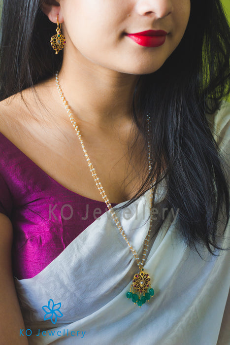 Purchase gold dipped gemstone and pearl necklace online