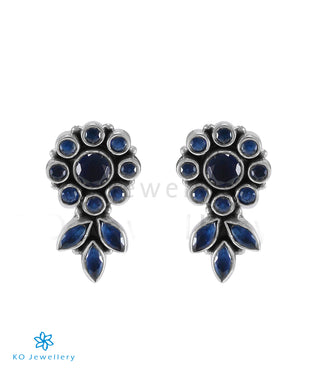 The Pritha Silver Gemstone Earrings (Blue)