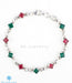 Silver and multi-coloured cubic zircon handmade bracelet for everyday wear