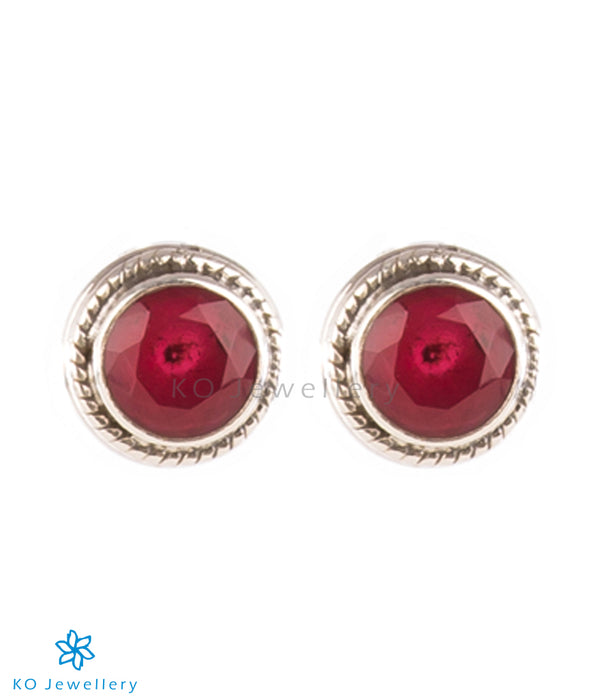 The Prisha Silver Earrings(Red)