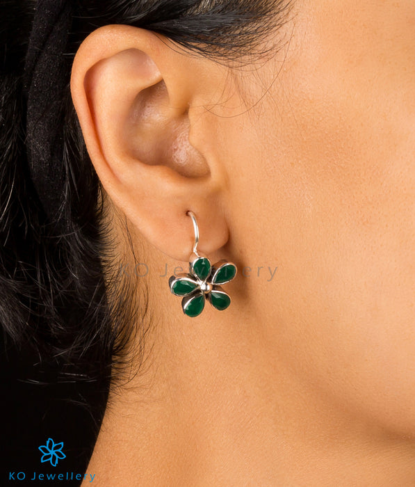 The Arpita Silver Gemstone Earrings-Blue
