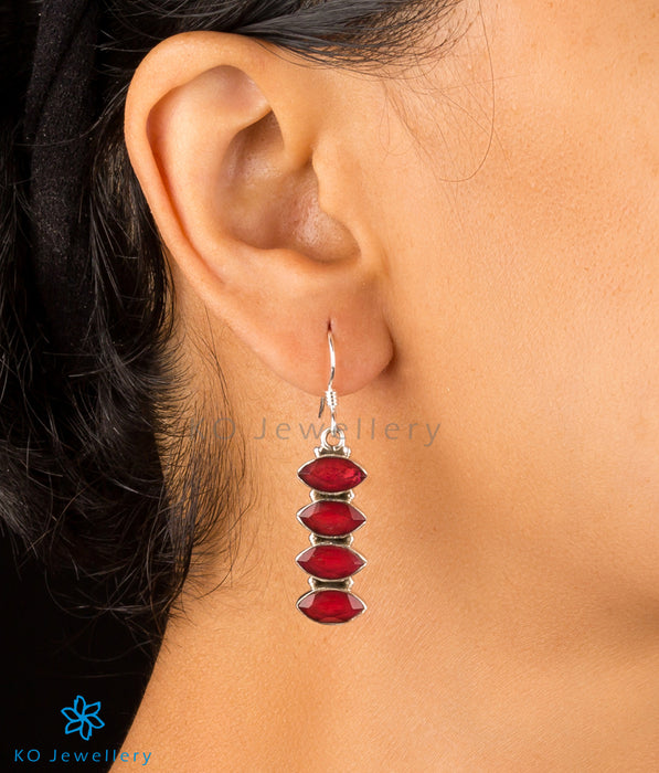 The Pratha Silver Gemstone Earrings-White