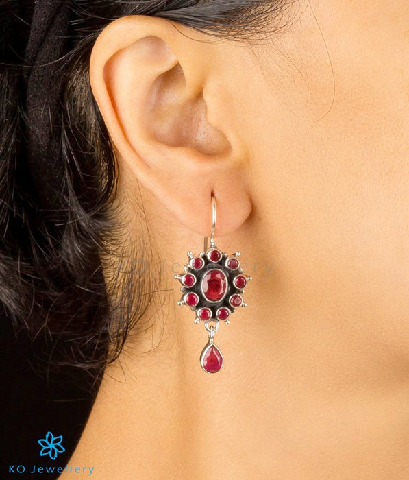 The Amrita Silver Earrings (Red)