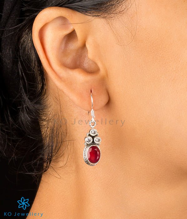 The Poulomi Silver Gemstone Earrings-Pearl