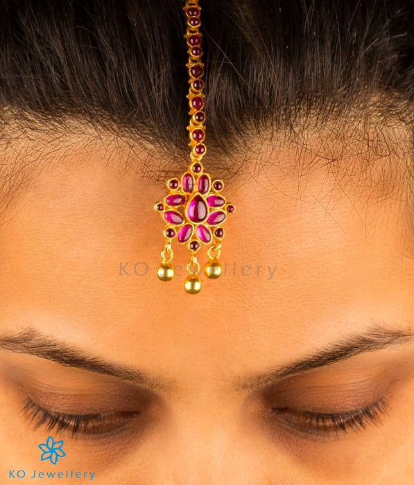 Purchase gold plated indian bridal temple jewellery maang tika