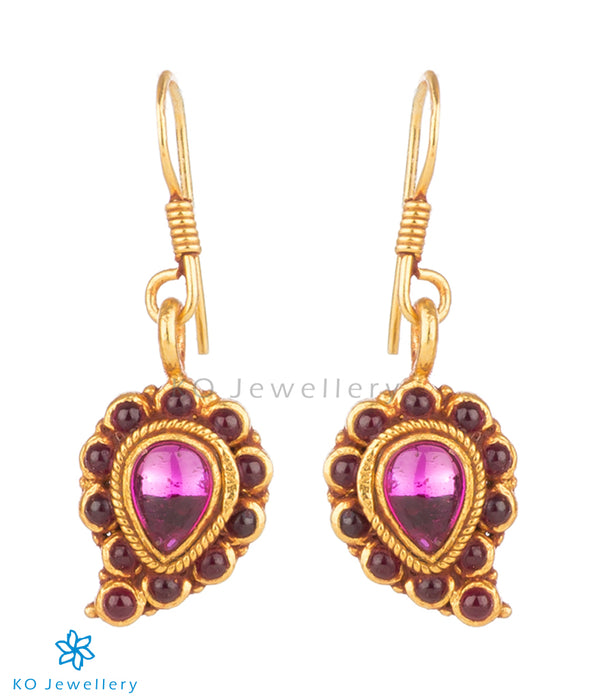 Paisley motif South Indian temple jewellery earrings