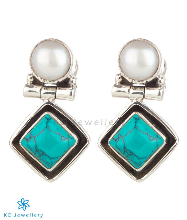 The Charit Silver Gemstone Earrings(Turquoise)