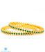 Gold coated green bangles for festivities
