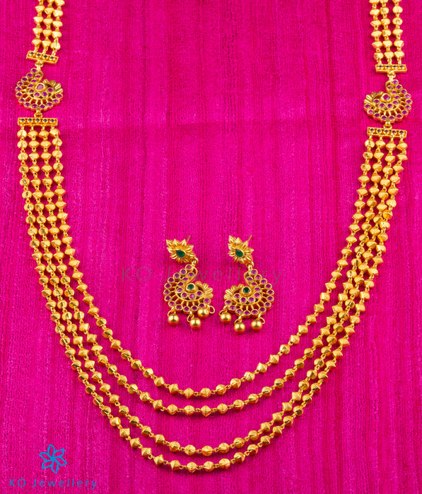 24k gold plated Indian jewelry long necklace set