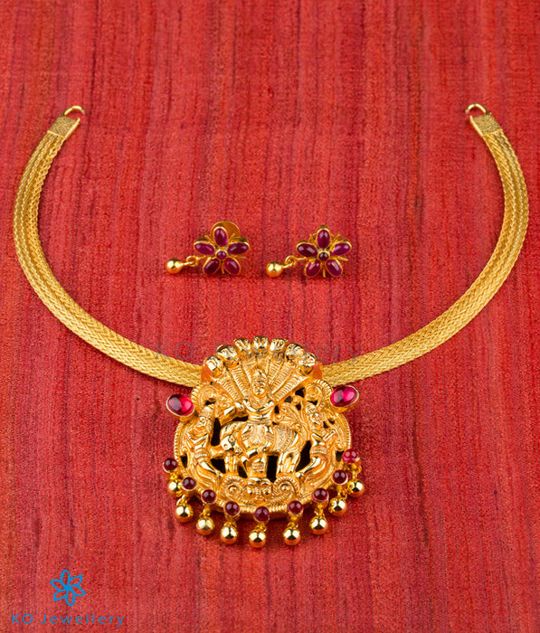 Krishna pendant with earrings temple jewellery design ideas