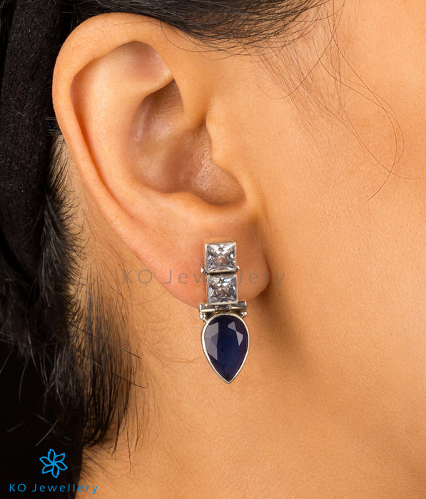 The Parikshit Silver Gemstone Earrings (Blue)