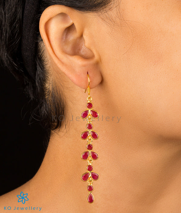 Silver gold plated dangling earrings