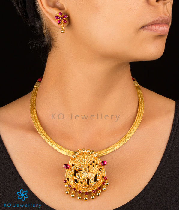 Gold plated silver temple jewellery set designs