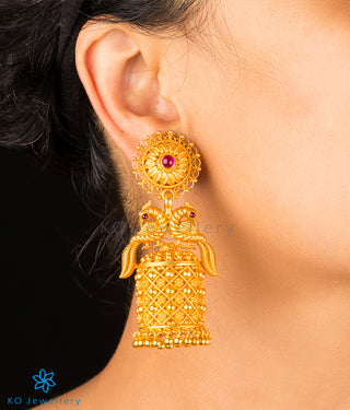 The Navilu Silver Peacock Jhumka