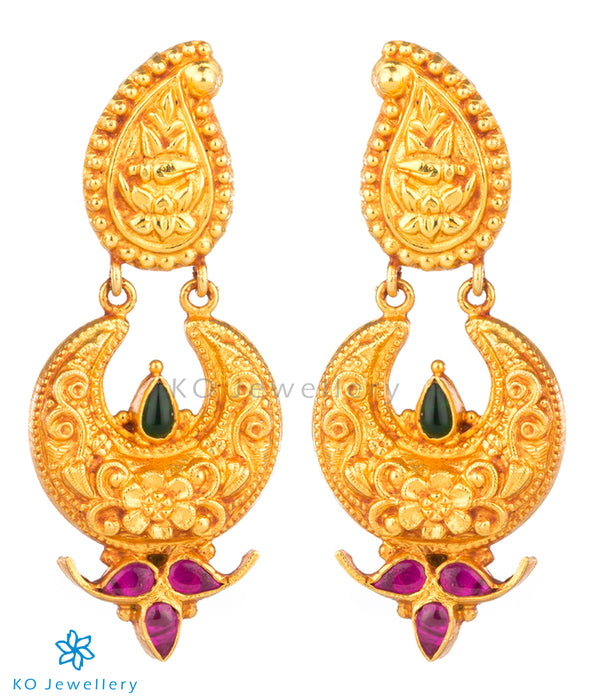 Authentic gold coated temple jewellery jhumkas