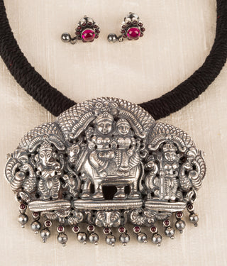 The Sharva Silver Deity Necklace