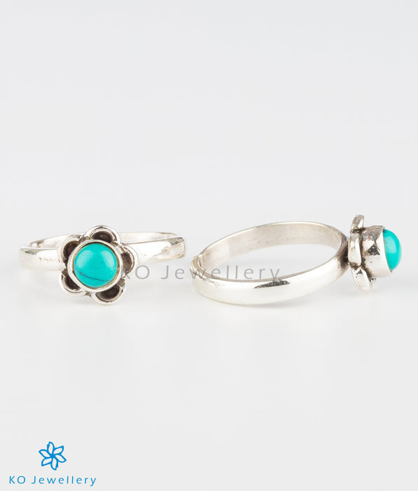 The Pauspa Silver Toe-rings (Turquoise)