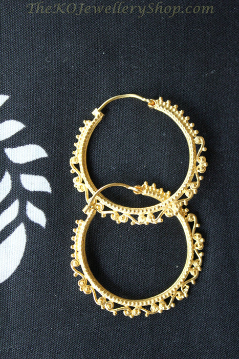 gold plated silver hoops