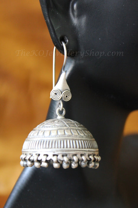 The Sanidhya Silver Jhumka