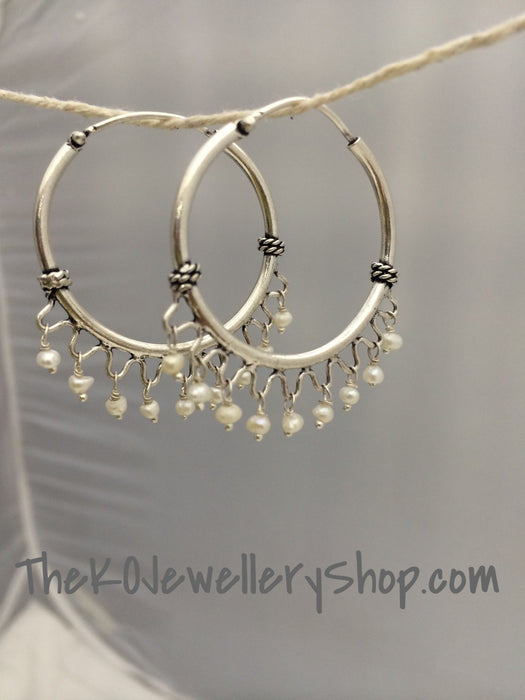 Online shopping hoop silver earring for women
