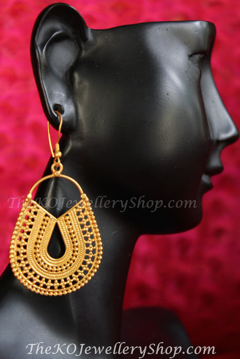 gold dipped silver earrings large jaipur silver jewellery