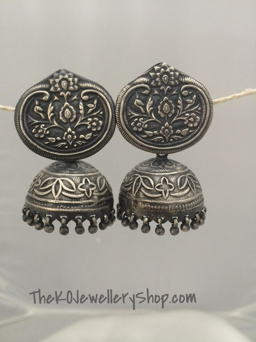 large silver jhumkas antique jewellery online shopping