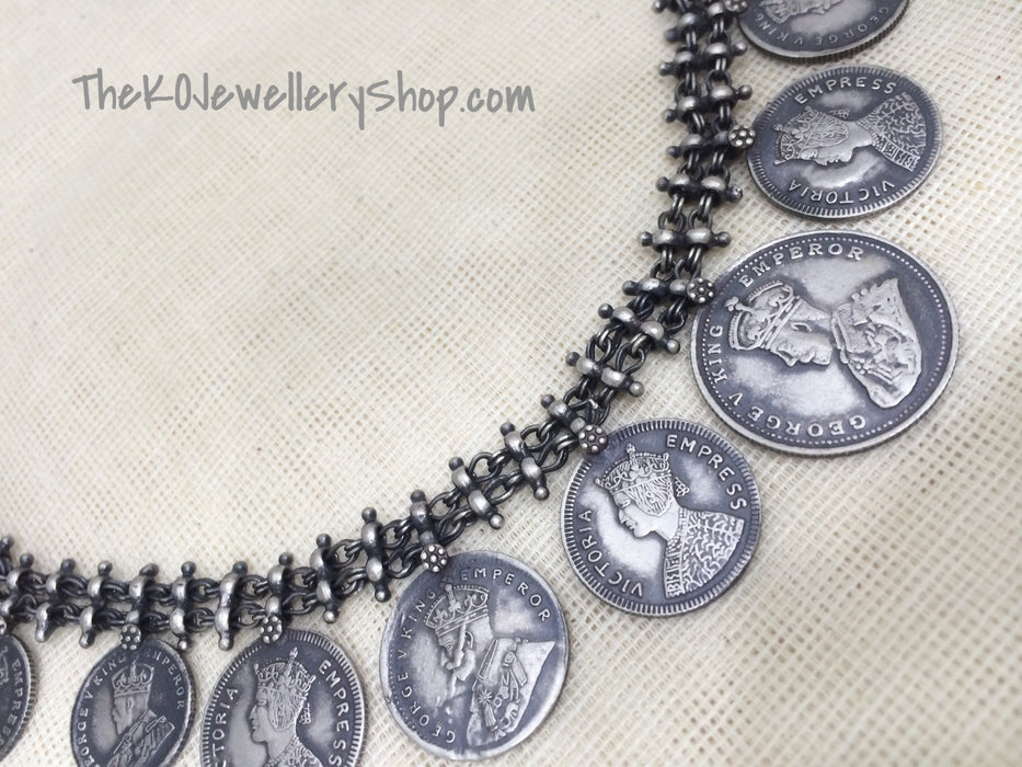 joyería de la moneda maravillosa colección étnica collar de plata