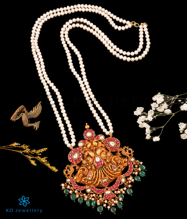 The Suhana Silver Kundan Peacock Pearl Necklace