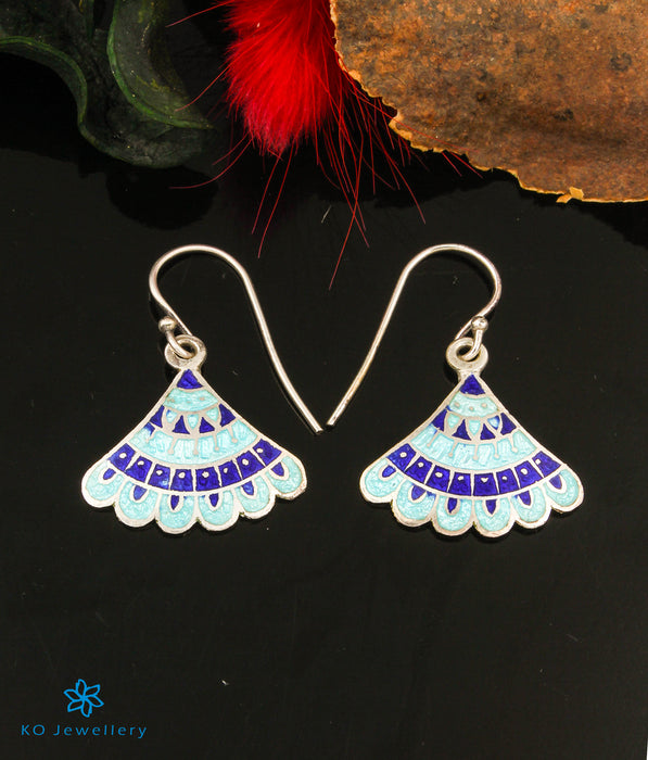 The Apurv Silver Meenakari Earrings (Blue)