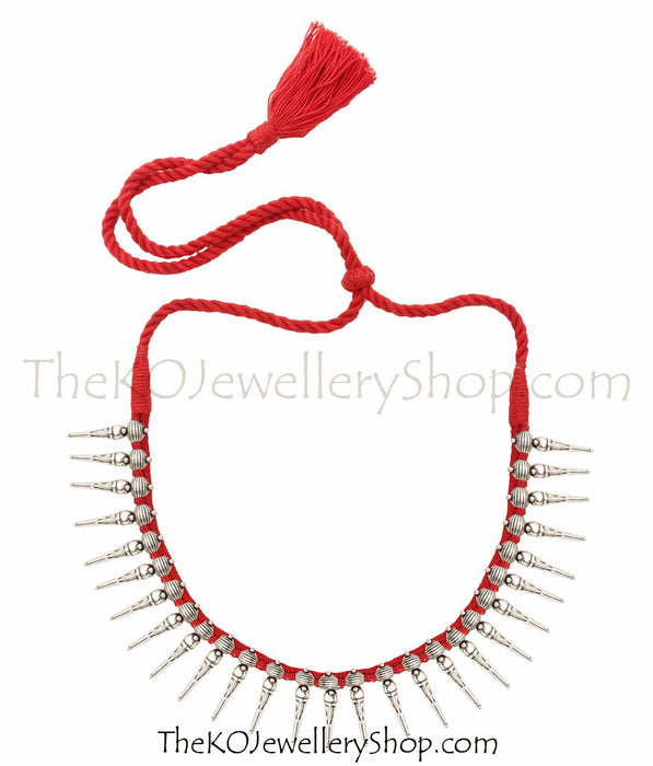 The Nipuna Silver Necklace(Red)