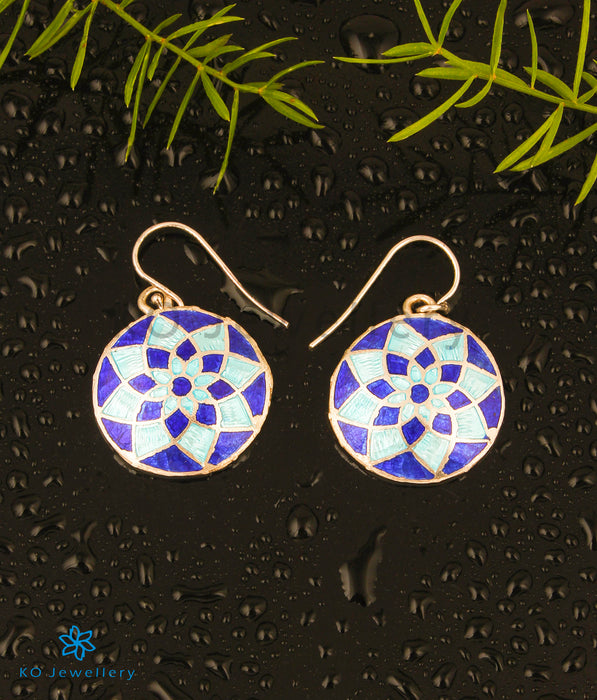 The Ishanvi Silver Meenakari Earrings (Blue)