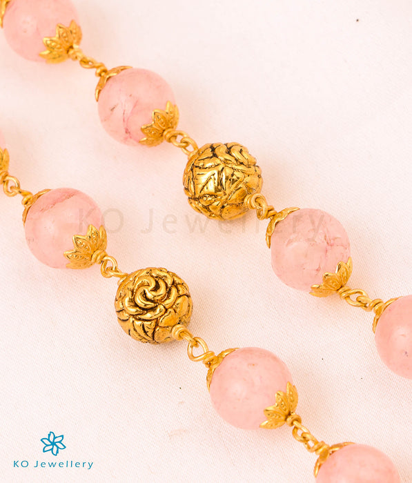 The Rosequartz Gemstone Nakkasi Beads Silver Chain