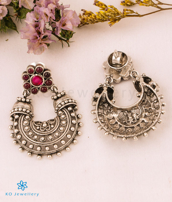The Hritika Silver Chand-bali Earrings(Oxidised)