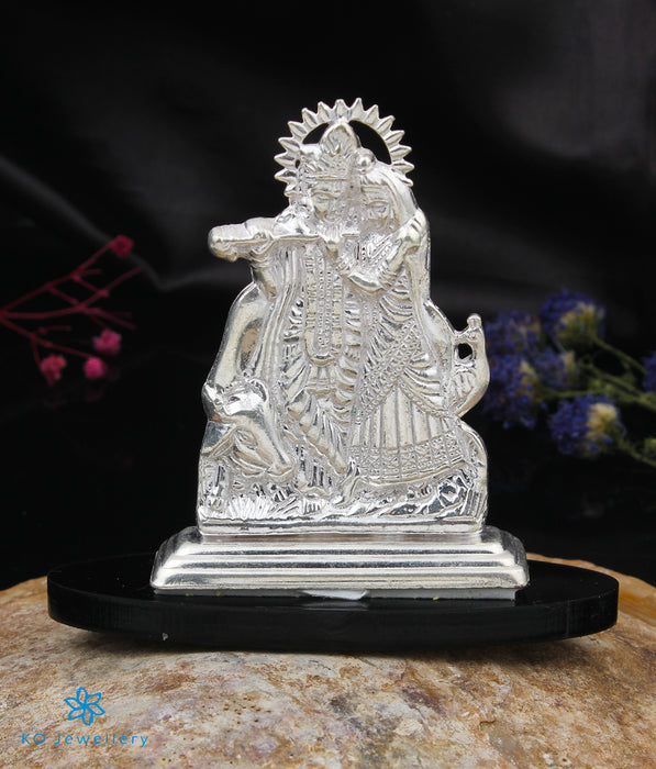 The Isha Radha Krishna Silver Idol