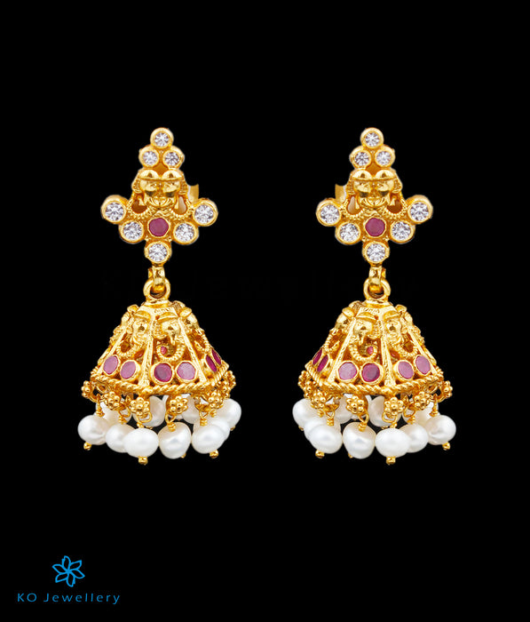 The Mithra Silver Pearl Jhumkas