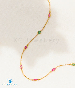 Precious Ruby & Emerald Necklace in 22KT Gold