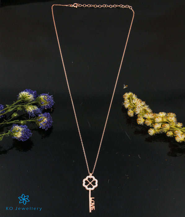 The Key to Love Silver Rose-gold Necklace