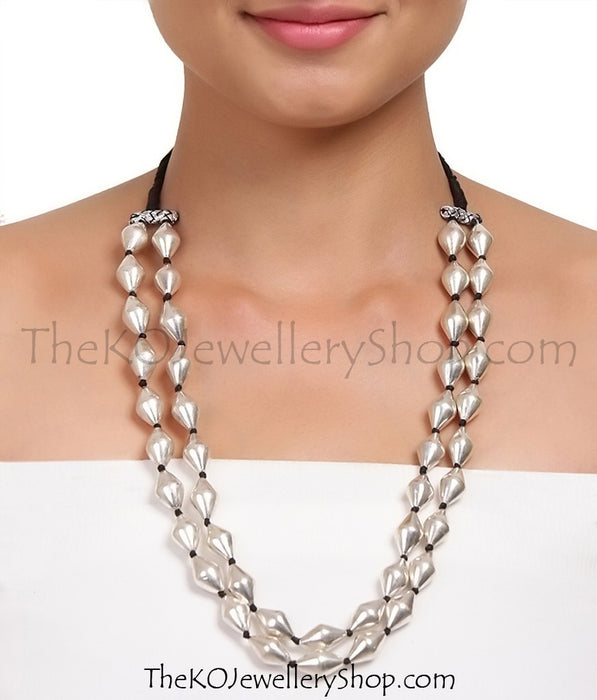 Buy online hand crafted silver beads necklace for women