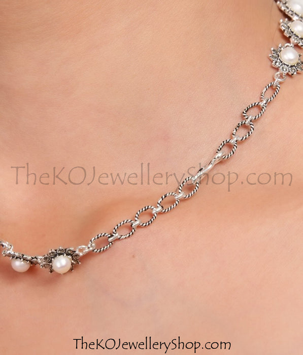 Bridal collection silver necklace for women shop online