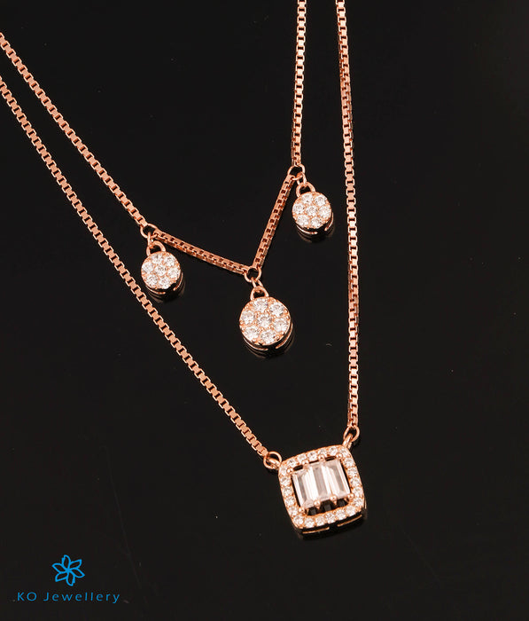 The Sweetheart Silver Layered Rose Gold Necklace
