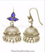 Bridal collection blue glass silver jhumka for women shop online
